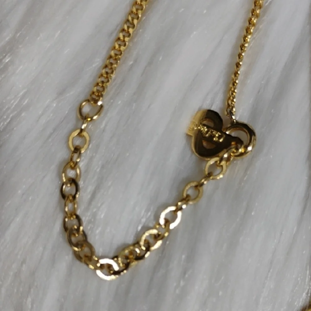 SALE! Authentic Dior CD Plated Gold W Crystal Details Pendant Necklace - Picture 6 of 15